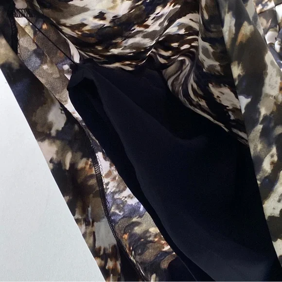 NWT Ann Taylor Navy & Brown Watercolor Print Inspired Dress, Size 12 - Picture 10 of 10